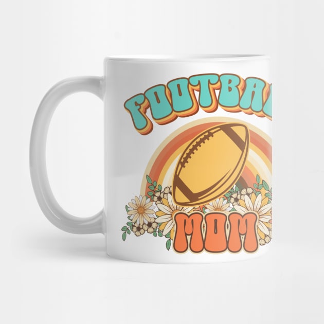 Groovy Football mom Retro gift for funny mother Vintage floral pattern by HomeCoquette